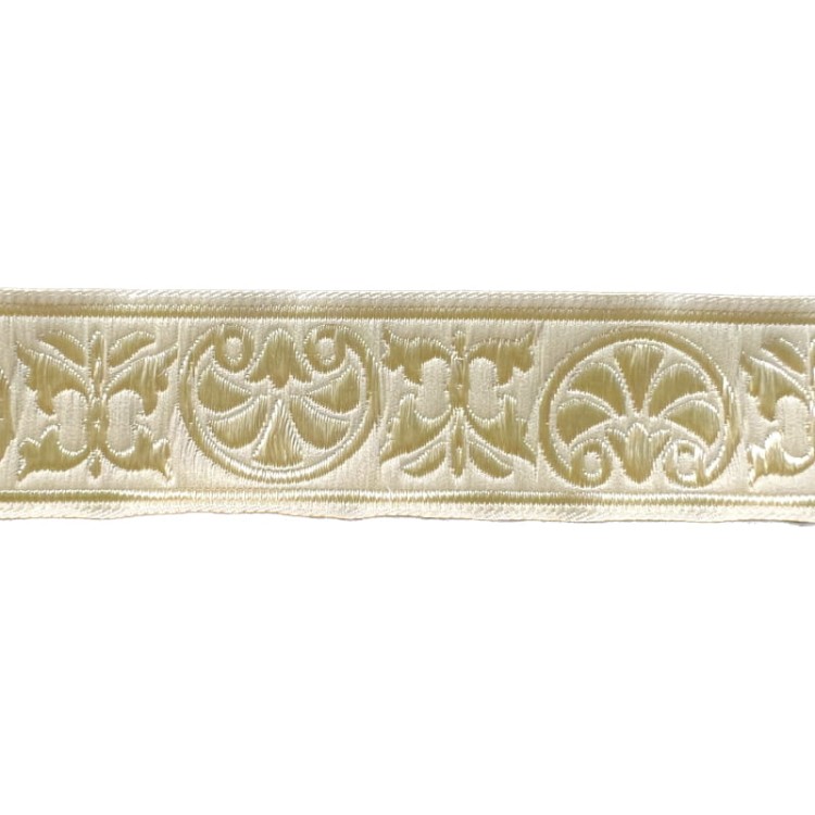 Taśma żakardowa - 35058 - beżowa - 3,5cm