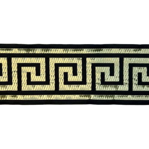 Taśma żakardowa - 100062 – czarno złota - 10cm