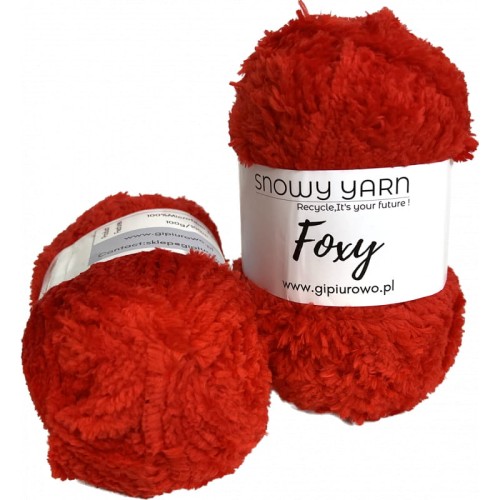 Puszysta włóczka Foxy - czerwona 942 - 100 m
