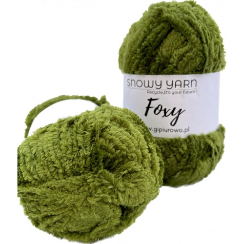 Puszysta włóczka Foxy - zielona 915 - 100 m