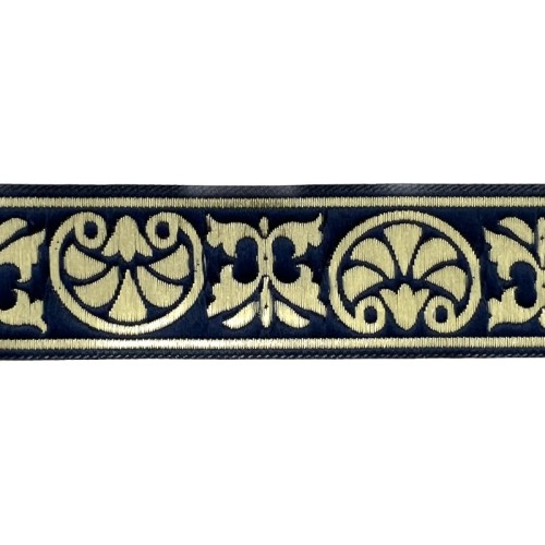 Taśma żakardowa - 35058 - granatowa - 3,5cm