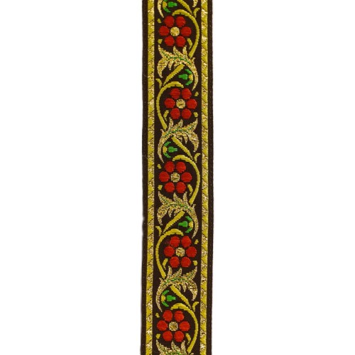 Taśma żakardowa - 22904 v4 - zielono czerwona - 2,2 cm