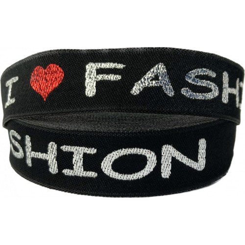 Taśma ozdobna - 20313 - I love fashion - 2 cm