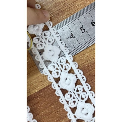 Gipiura bawełniana - CG- WT- 254323 - biała śmietankowa - 2,5cm