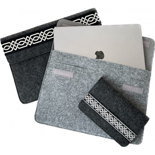 Ręcznie robiona torba, pokrowiec, etui na laptopa z filcu - handmade
