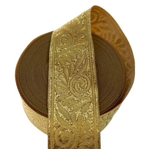 Taśma żakardowa - 35064 – metalizowana złota - 3,5cm