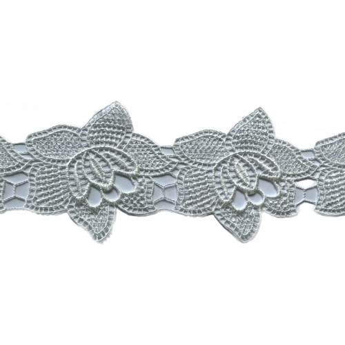 Gipiura aplikacja - LD173  - biała śmietankowa - 7,5 cm