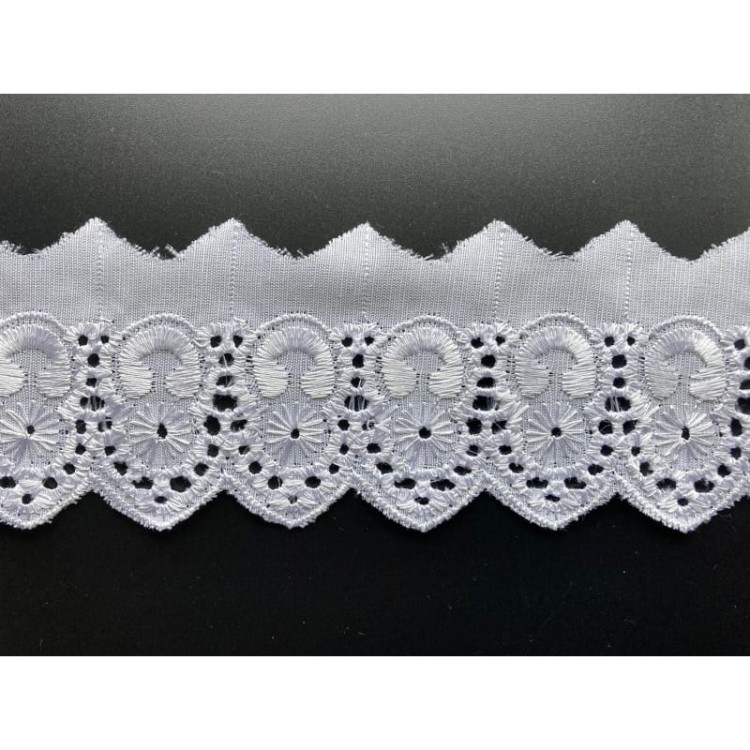 Promocja-Końcówka- 0,7mb-Haft na batyście - 06 - biały - 5cm