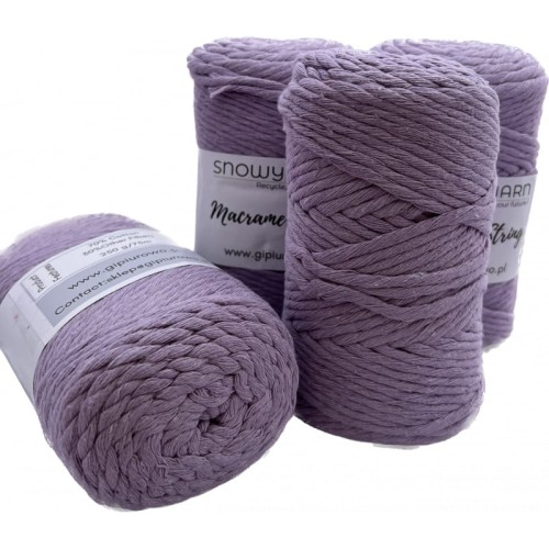 Sznurek bawełniany do makramy MACRAME STRING - lawendowy 527 - 3mm - 75m