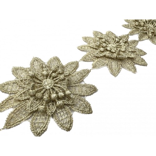 Gipiura 3D aplikacja - S12GB0221 - beż/złoto - 7 cm