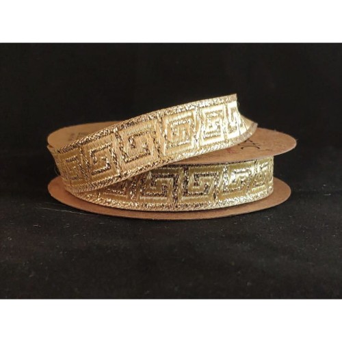 Taśma żakardowa - 16062 - metalizowana złota - 1,5cm