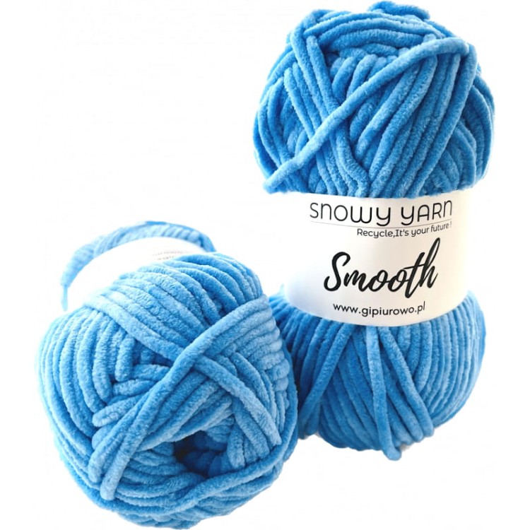 Aksamitna włóczka Smooth - niebieska 927 - 120 m