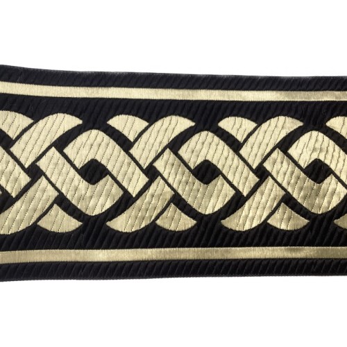 Taśma żakardowa - 100069 - czarno złota - 10 cm