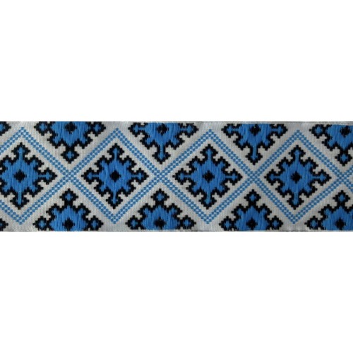 Taśma żakardowa - 35985 - niebieska - 3,5cm