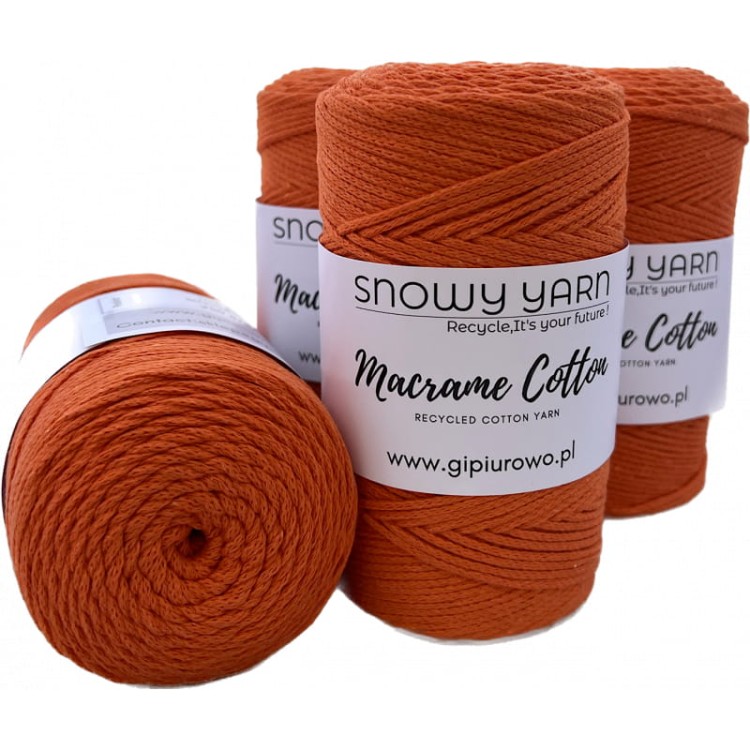 Sznurek bawełniany do makramy  Macrame Cotton Yarn - marchewkowy 23 - 240m