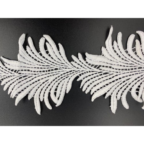 Gipiura aplikacja (liście) - m258 - biała, matowa - 9cm