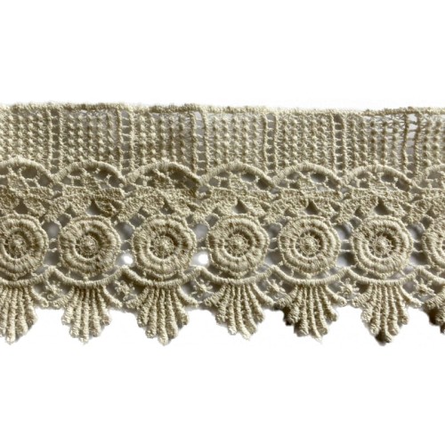 Gipiura bawełniana - 25 - naturalna - 9cm, koronka bawełniana