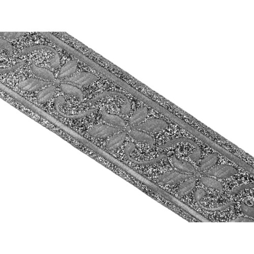 Taśma żakardowa - 35084 - metalizowana srebrna - 3,5cm