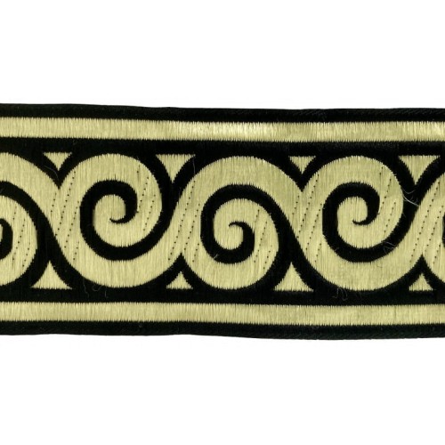 Taśma żakardowa - 50061 - czarno złota - 5cm