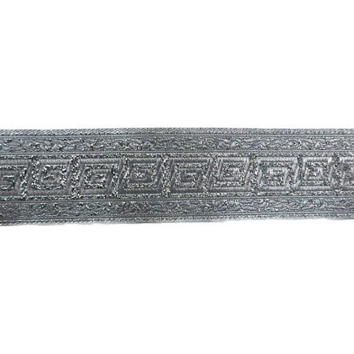 Taśma żakardowa - 35060 - metalizowana srebrna - 3,5cm