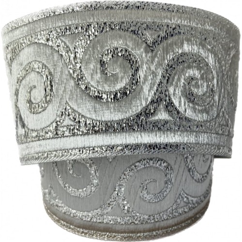 Taśma żakardowa - 50061 - metalizowana srebrna - 5cm