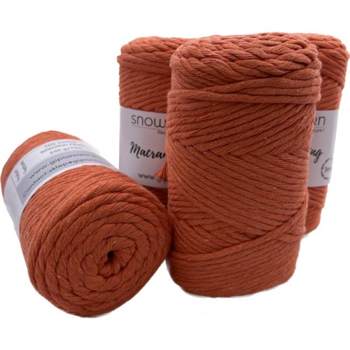 Sznurek bawełniany do makramy MACRAME STRING - marchewkowy 529 - 3mm - 75m