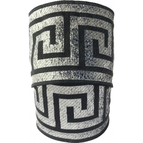 Taśma żakardowa - 70062 - szaro srebrna metalizowana - 7cm