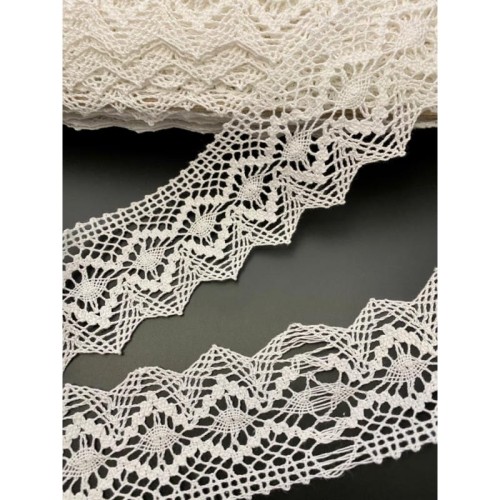 Koronka bawełniana 50 biała, 6,5 cm