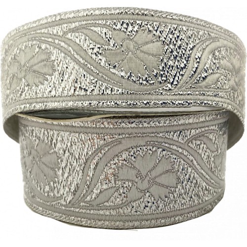 Taśma żakardowa - 35070 - metalizowana srebrna - 3,5cm