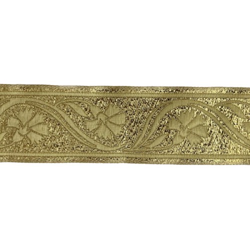 Taśma żakardowa - 35070 - metalizowana złota - 3,5cm