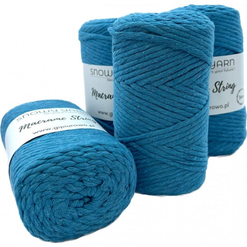 Sznurek bawełniany do makramy MACRAME STRING - niebieski 522 - 3mm - 75m