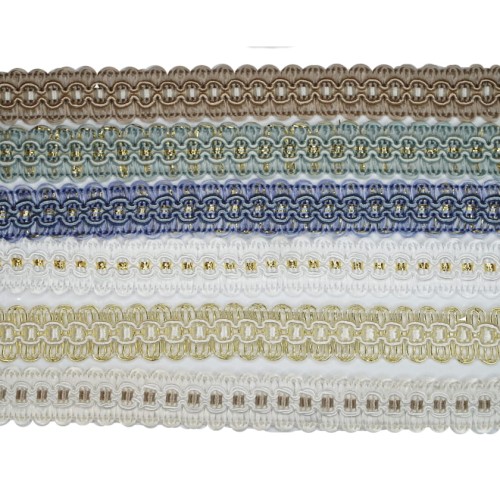 Taśma ozdobna - 8 RB, beżowo brązowa, 1,5cm