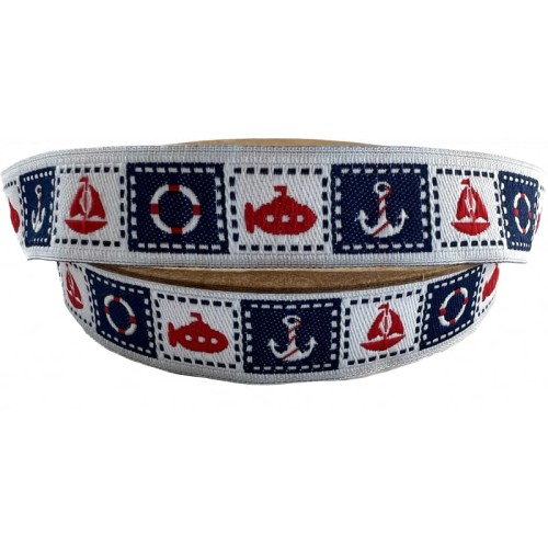 Taśma żakardowa, taśma ozdobna - 15698 - 1,5cm