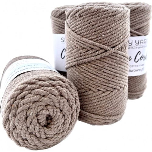 Sznurek bawełniany do makramy 2PLY - Cotton Cord - brązowy 05 - 3mm - 75m