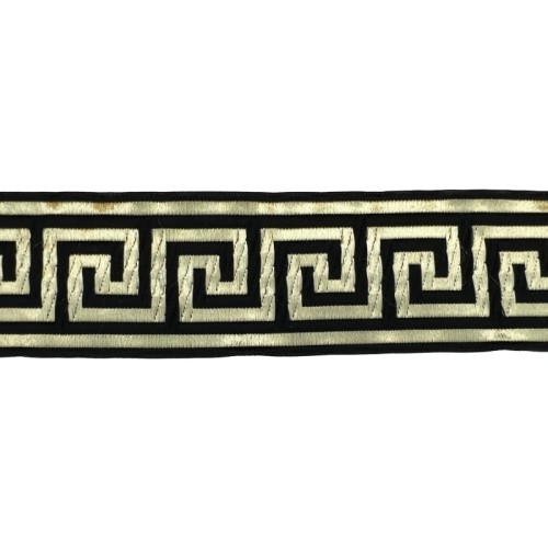 Taśma żakardowa - 50062 – czarno złota - 5cm