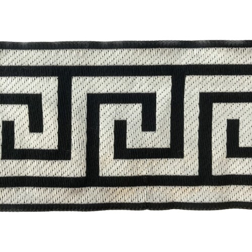 Taśma żakardowa - 70062 – czarno srebrna - 7cm