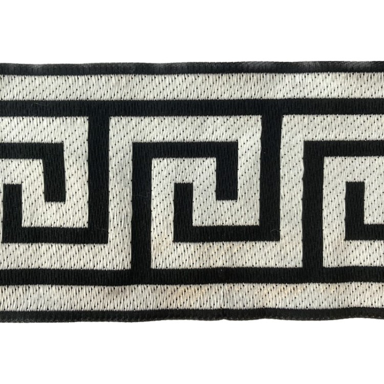 Taśma żakardowa - 70062 – czarno srebrna - 7cm