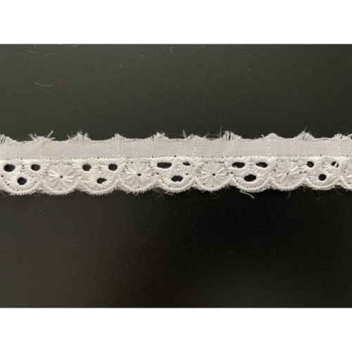 Promocja- Końcówka-0,6mb- Haft na batyście - 1896a - biały - 2cm,