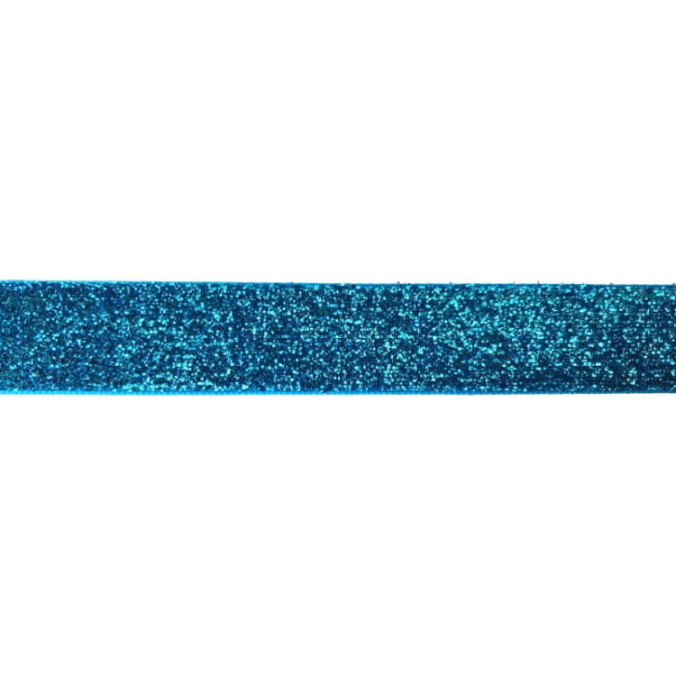 Taśma ozdobna połyskująca z lureksem T-25 - niebieska - 2cm