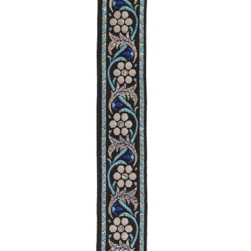 Taśma żakardowa - 22904 v2 - niebieska - 2,2 cm