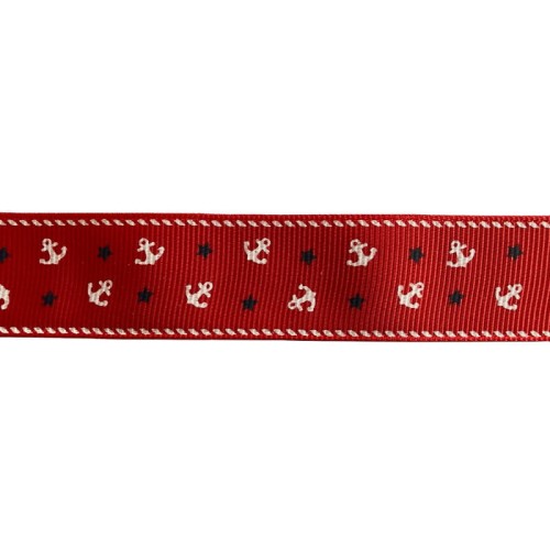 Taśma ozdobna - 25677 v1 – czerwona - 2,5cm