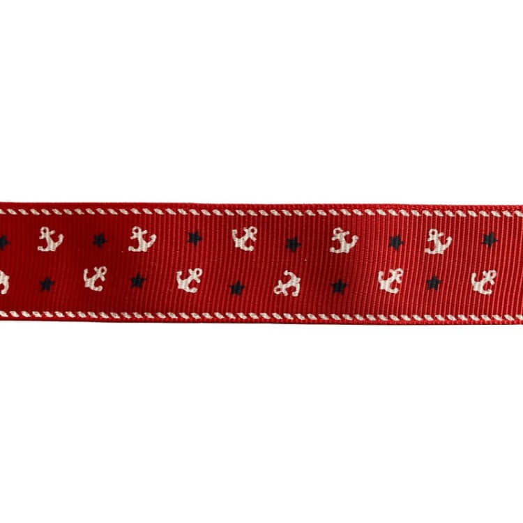 Taśma ozdobna - 25677 v1 – czerwona - 2,5cm