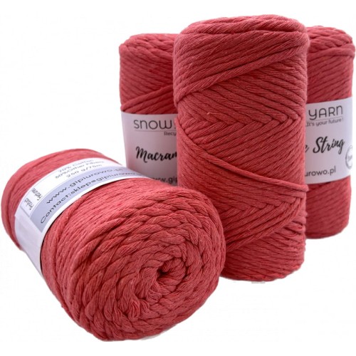 Sznurek bawełniany do makramy MACRAME STRING - różowy 533 - 3mm - 75m