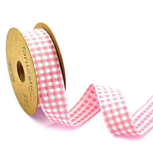 Taśma żakardowa - 25651 - różowa - 2,5 cm