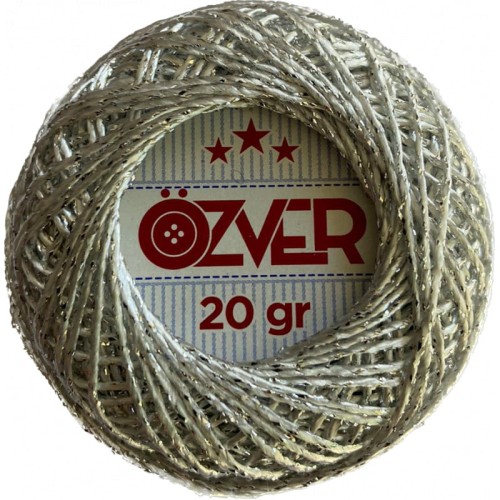 Kordonek, sznurek - 20 gram/70mb - jasny popiel + srebro 32 - 1mm