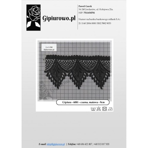 Gipiura - 6081 - czarna, matowa - 9cm