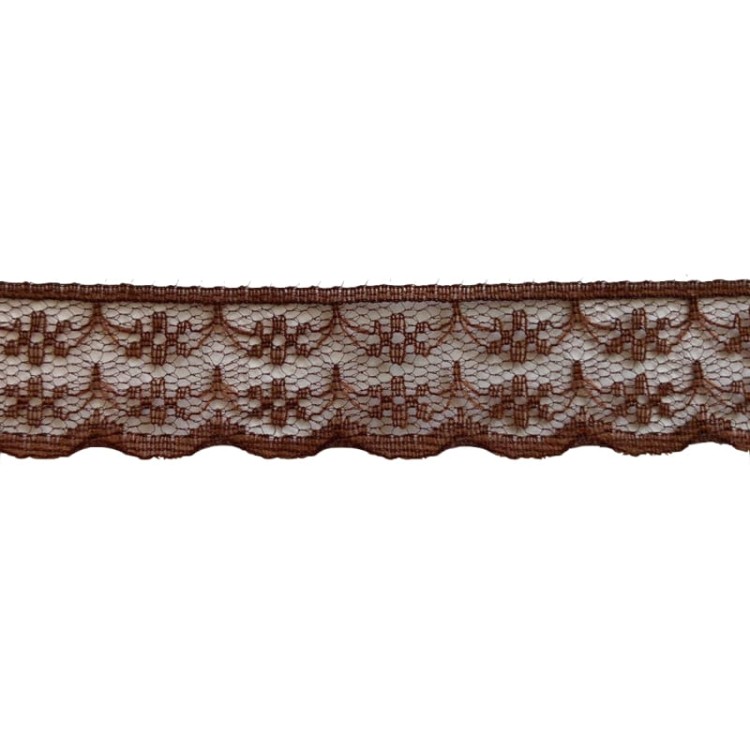 Koronka poliestrowa - 22380 – brązowa - 2,2cm