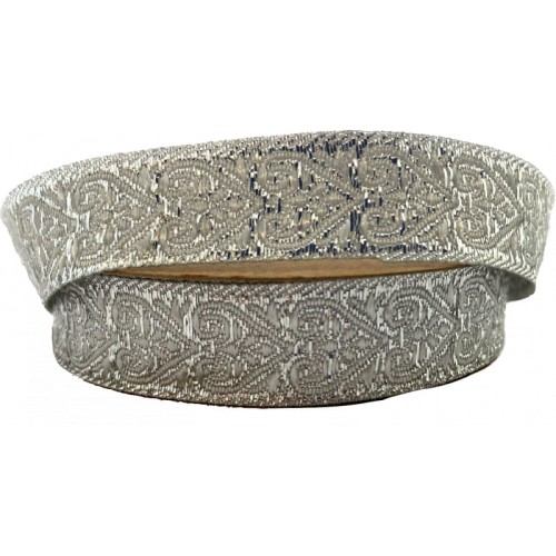 Taśma żakardowa - 16071 - metalizowana srebrna - 1,5cm