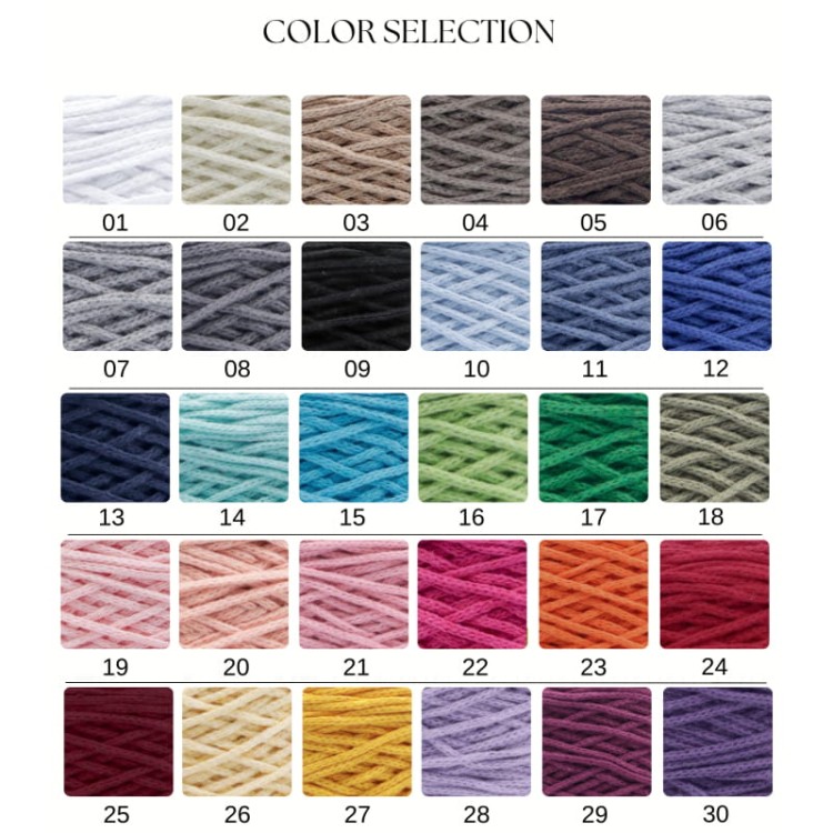 Sznurek bawełniany do makramy  Macrame Cotton Yarn - czarny 09 - 240m