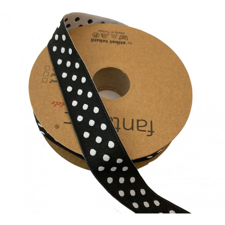 Taśma żakardowa - 20750 - czarna - 2 cm